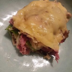 Low Carb Reuben Casserole in a bowl