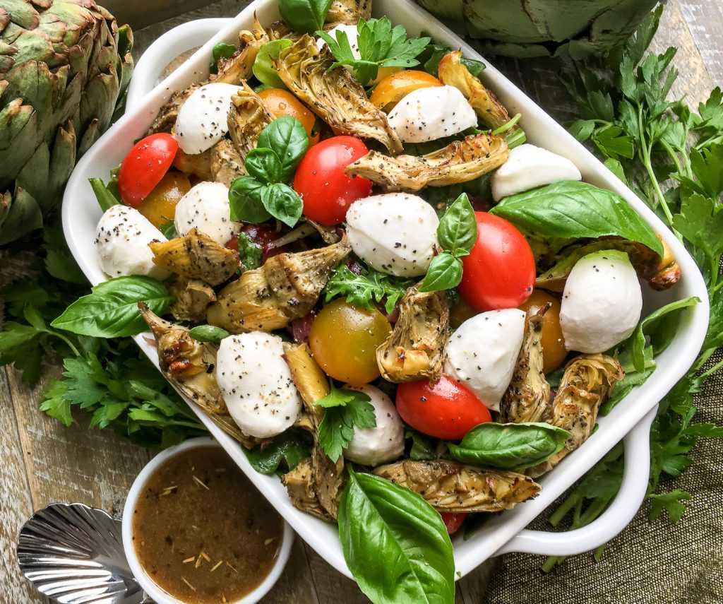 roasted artichoke mozzarella salad