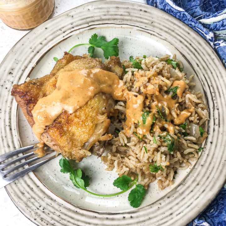 Indulge in the bold, savory flavors of tender chicken and fragrant Basmati rice, all elevated by a rich, spicy peanut sauce that’s an irresistible blend of sweet, spicy, and nutty goodness.